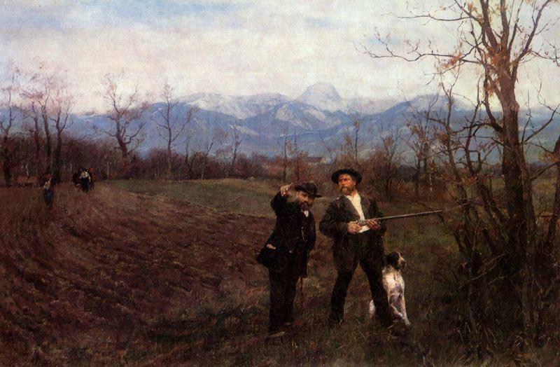 Wilhelm Leibl Leibl und Sperl auf der Huhnerjagd Spain oil painting art